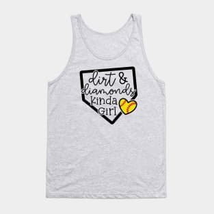 Dirt and Diamonds Kinda Girl Softball Baseball Cute Funny Tank Top